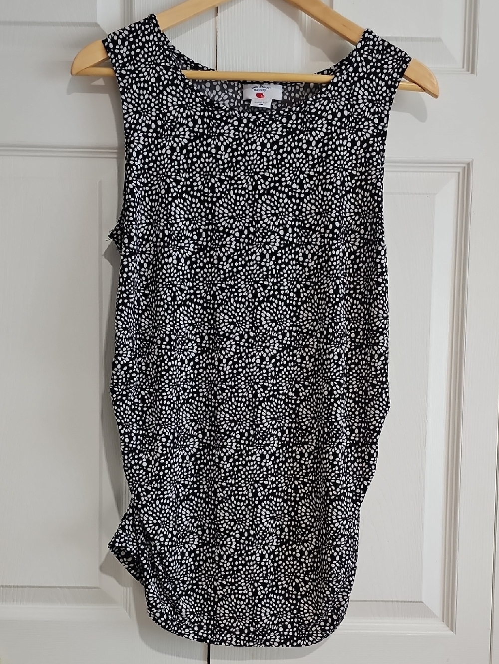 🖤 Two Hearts Maternity Tank Top | Black & White Print | Size L